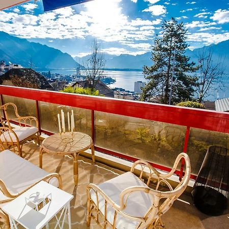 Terrace With Lake & Mountain View Montreux Bagian luar foto